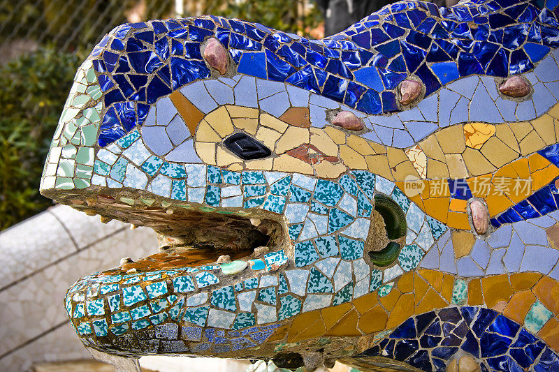Parc Guell蜥蜴喷泉，Gaudì，巴塞罗那象征